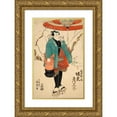 thumbnail image 1 of Utagawa Kunisada (Toyokuni III) 11x14 Gold Ornate Wood Frame and Double Matted Museum Art Print Titled - The Actor Bando Hikosaburo as Ukiyo Inosuke in ‘Sekai Ha Taira Ume No Kaomise '(1832), 1 of 4