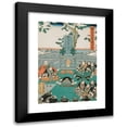 thumbnail image 1 of Utagawa Kunisada (Toyokuni III) 14x18 Black Modern Framed Museum Art Print Titled - Act Xi, End; the Ronin Paying Homage to the Tomb of Enya at the Temple Sengakuji, Having Brought the Head, 1 of 5