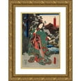 thumbnail image 1 of Utagawa Kunisada (Toyokuni III) 14x18 Gold Ornate Wood Frame and Double Matted Museum Art Print Titled - Green (About 1847-1852), 1 of 4