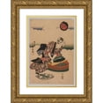 thumbnail image 1 of Utagawa Kunisada (Toyokuni III) 14x18 Gold Ornate Wood Frame and Double Matted Museum Art Print Titled - Preparing Bonita (1823-1880), 1 of 4
