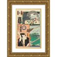 thumbnail image 1 of Utagawa Kunisada (Toyokuni III) 17x24 Gold Ornate Framed and Double Matted Museum Art Print Titled - ‘Ma 'Brigade, Fifth Squad; Earthen Bridge by Kuitachi in Asakusa;, 1 of 4