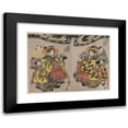 thumbnail image 1 of Utagawa Kunisada (Toyokuni III) 18x14 Black Modern Framed Museum Art Print Titled - The Courtesans Hanamurasaki and Koshikibu of the Tamaya Promenading in the Rain (C. Early 1830s), 1 of 5