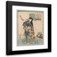 thumbnail image 1 of Utagawa Kunisada (Toyokuni III) 18x24 Black Modern Framed Museum Art Print Titled - Woman with a Fan in Her Left Hand Combing Her Hair (1786-1864), 1 of 5