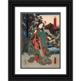 thumbnail image 1 of Utagawa Kunisada (Toyokuni III) 18x24 Black Ornate Framed Double Matted Museum Art Print Titled: Green (About 1847-1852), 1 of 5