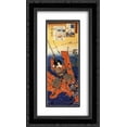 thumbnail image 1 of Utagawa Kuniyoshi 2x Matted 14x24 Black Ornate Framed Art Print 'The death of Nitta Yoshioki at the Yaguchi ferry', 1 of 2