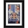 thumbnail image 1 of Utagawa Kuniyoshi 2x Matted 20x24 Black Ornate Framed Art Print 'Mongaku doing penace at the Nachi waterfall', 1 of 2