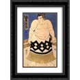 thumbnail image 1 of Utagawa Kuniyoshi 2x Matted 20x24 Black Ornate Framed Art Print 'The sumo wrestler', 1 of 2