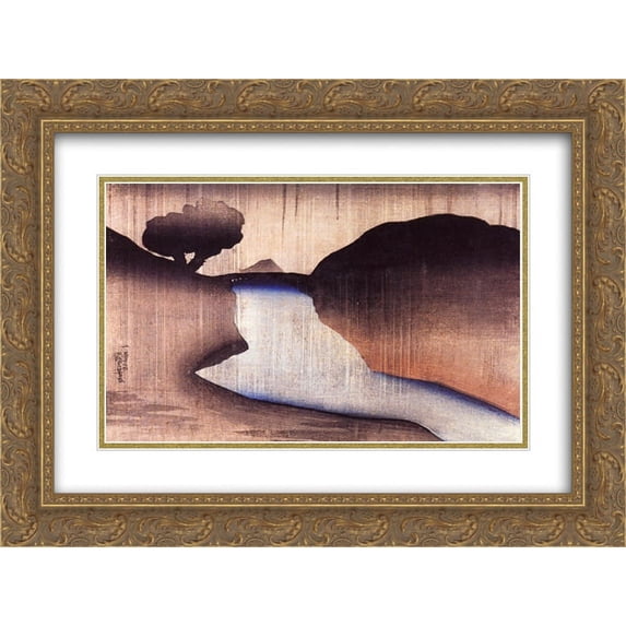 Utagawa Kuniyoshi 2x Matted 24x20 Gold Ornate Framed Art Print 'Ochanomizu'