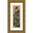 thumbnail image 1 of Utagawa Kuniyoshi 9x18 Gold Ornate Wood Frame and Double Matted Museum Art Print Titled - Fumi Yomu Musume (1844), 1 of 4