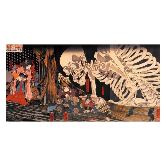Utagawa Kuniyoshi Canvas Wall Art Witch Takiyasha And The Skeleton Ghost Poster Japanese Ukiyo-E Asian Prints Animals Nature Landscape Art Japanese Traditional Wall Decor