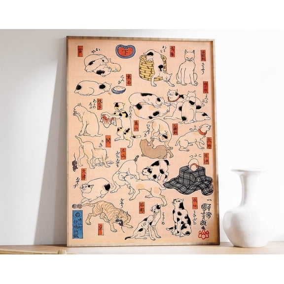 Utagawa Kuniyoshi Cats Japanese Art Poster