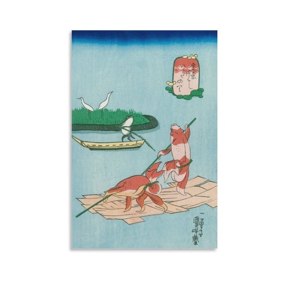 Utagawa Kuniyoshi The Raftsmen Gifts Canvas Painting Poster Wall Art Decorative Picture Prints Modern Decor 16x24inch(40x60cm)