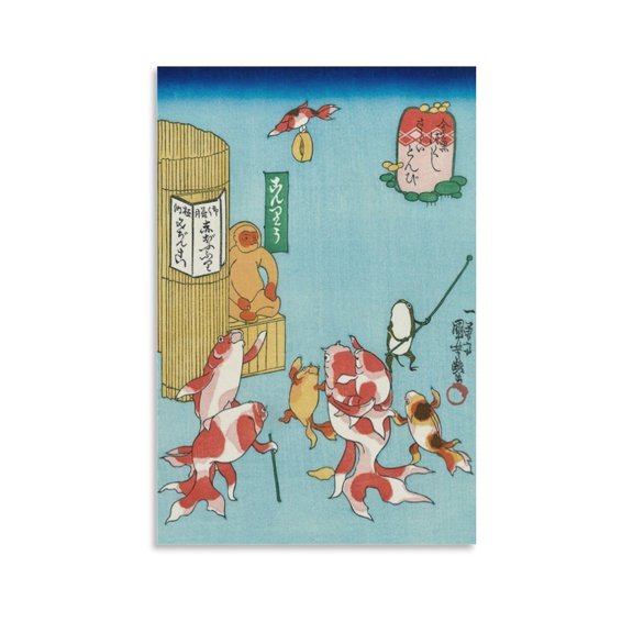 Utagawa Kuniyoshi The Thieving Hawk Posters Wall Art Painting Canvas Gift Living Room Prints Bedroom Decor Poster Artworks 16x24inch(40x60cm)