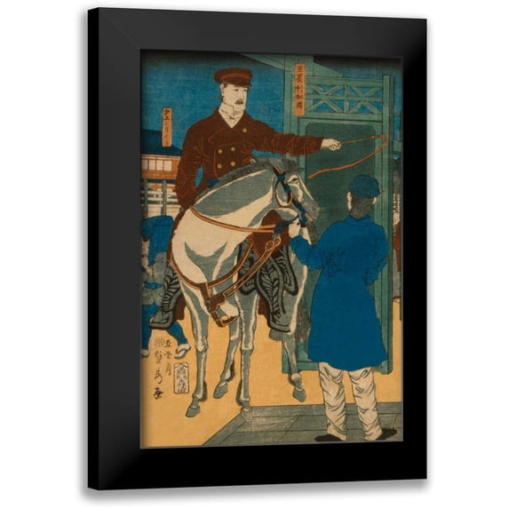 Utagawa, Sadahide 11x14 Black Modern Framed Museum Art Print Titled - America (Amerikakoku), 1861
