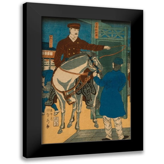 Utagawa, Sadahide 13x18 Black Modern Framed Museum Art Print Titled - America (Amerikakoku), 1861