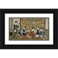 thumbnail image 1 of Utagawa Toyoharu 18x12 Black Ornate Wood Framed Double Matted Museum Art Print Titled - A Winter Party, 1 of 5