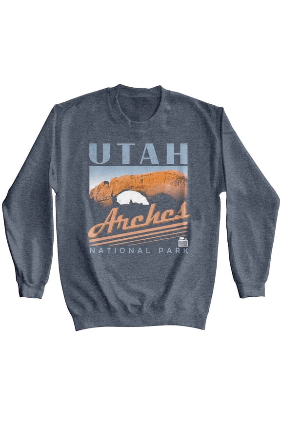 Utah Arches Retro Park Sweater (NavyHeather, Adult2XL)