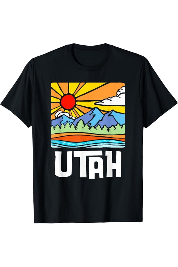 Utah Artistic Nature & Mountains Vintage Graphic T-Shirt