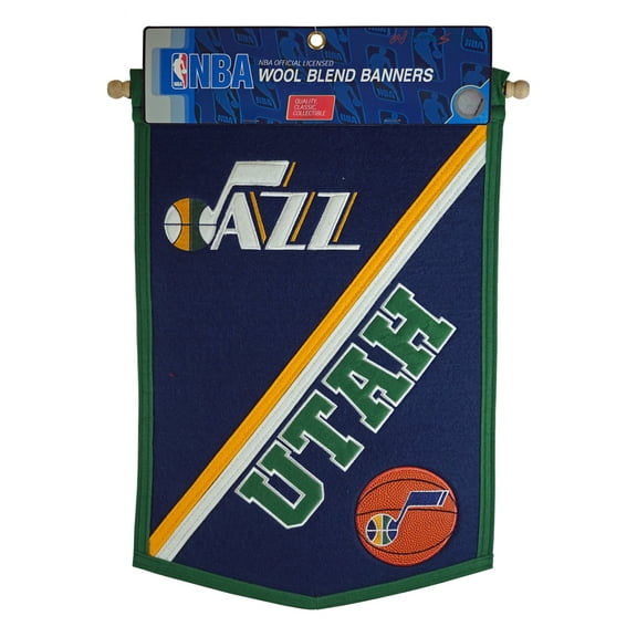 Utah Basketball Jazz - High Quality Embroidered Banner Flag - 12x18