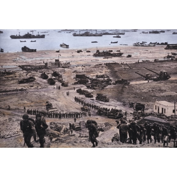 Utah Beach Two Days After The D-Day Invasion Of Normandy With Soldiers And Weapons. Between June 7 -12 History