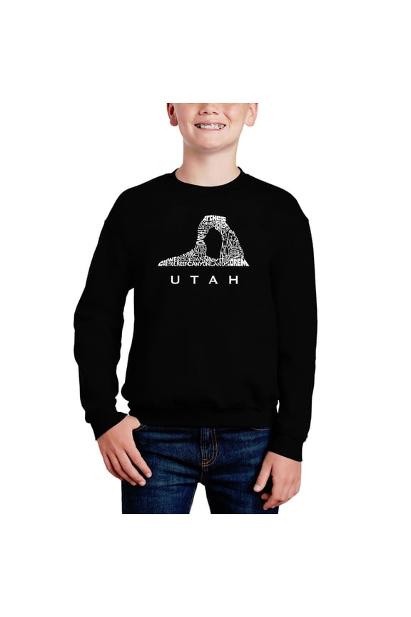 Utah - Boy's Word Art Crewneck Sweatshirt