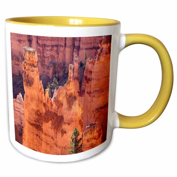 3drose, Utah, Bryce Canyon National Park, Bryce Canyon and Hoodoos, 11oz Two-tone Yellow Mug