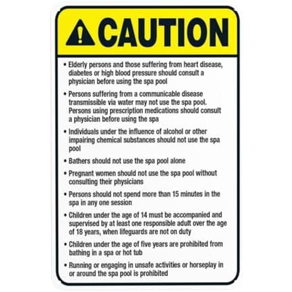 Utah Caution Sign, Complies With State Of Utah Pool Code Warning Signs, Metal Sign, Use for Business Office Road Street Home Yard Garden Wall Decor 8 x 12 Inch