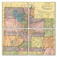 thumbnail image 1 of Utah Coaster of Vintage Map (Set of 4), 1 of 1
