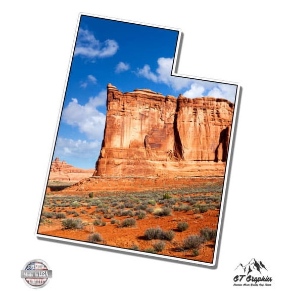 Utah Courthouse Tower Arches National Park - 5" Vinyl Sticker - For Car Laptop I-Pad - Waterproof Decal