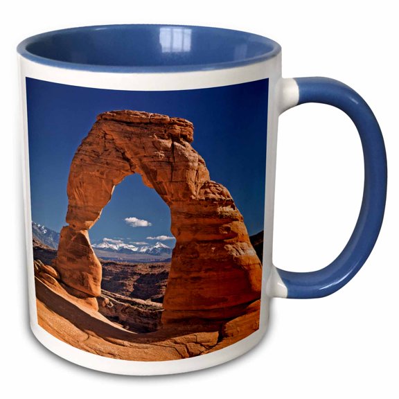 3drose, Utah, Delicate Arch at Arches National Park - Us45 Rer0055 - Ric Ergenbright, 11oz Two-tone Blue Mug