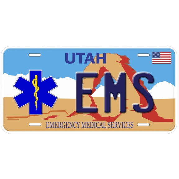 Utah EMS Novelty Car Auto License Plate