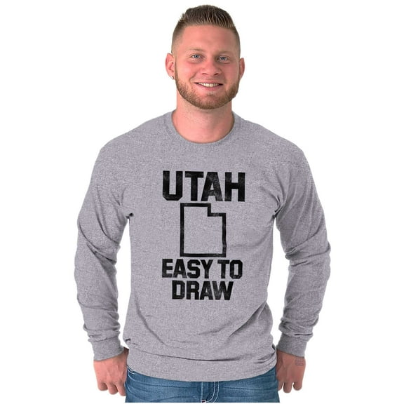 Utah Easy To Draw Beehive State Plus Size Long Sleeve Graphic Tee Shirt Brisco Brands 3X