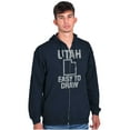 thumbnail image 1 of Utah Easy To Draw Beehive State Unisex Fleece Graphic Zip Up Hoodie Brisco Brands 3X, 1 of 5