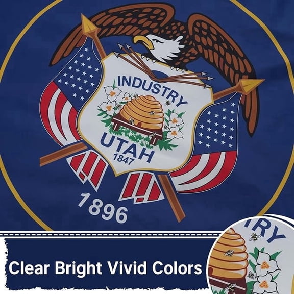 FLAGWIN Utah Flag 3x5 feet Heavy Duty Nylon Outdoor Decorative Banner with Grommets for Garden