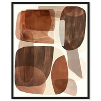 Utah Hills II Modern Earth Tone Abstracts Canvas Wall Art by Art Remedy, Black Floater Frame, 16"x20"