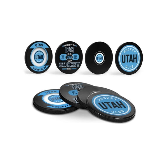 Utah Hockey Club Officially Licensed Drink Coasters 4 Pack Hockey Puck Design
