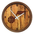 thumbnail image 1 of Utah Jazz 20.25" Faux Barrel Top Clock, 1 of 5