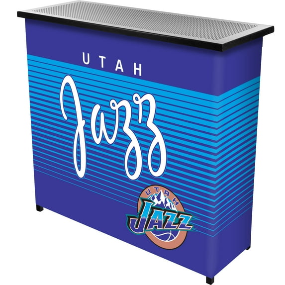 Utah Jazz Hardwood Classics Indoor or Outdoor Portable Bar with 2 Shelves