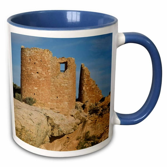 3drose, Utah, Little Ruin Canyon Hovenweep Castle Anasazi - Us45 Bja0239 - Jaynes Gallery, 11oz Two-tone Blue Mug