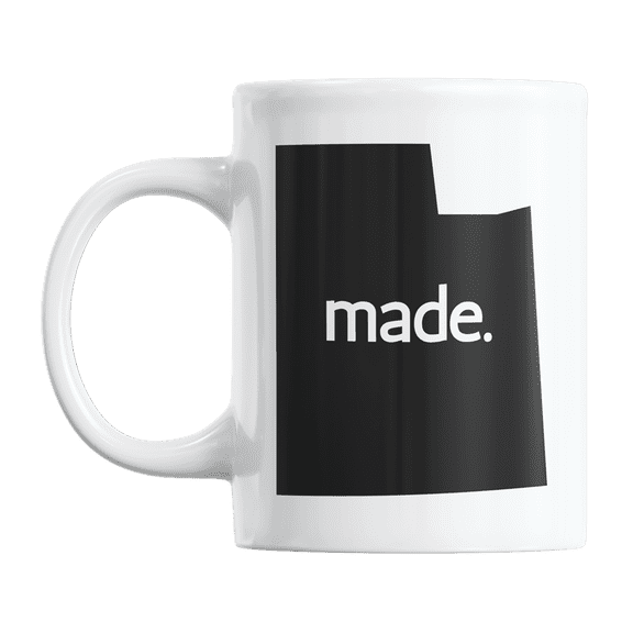 Utah Made & UT USA State Map Outline, US Citizen Coffee & Tea Mug Cup (11oz)