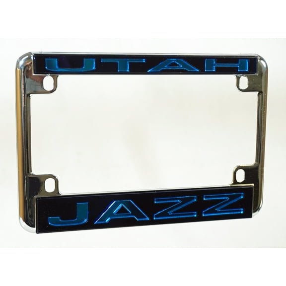 Utah Basketball Jazz Chrome Motorcycle, RV or Trailer License Plate Frame