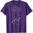 thumbnail image 1 of Utah National Park Map Zion Bryce Canyon Arches Canyonlands Unisex T-Shirt for Men Women Kids Toddler,Purple Color,Size YXL, 1 of 5