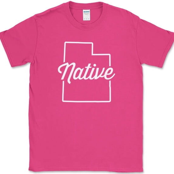 Utah Native T-Shirt Funny Humor State Pride Geography Tee - Pink, S