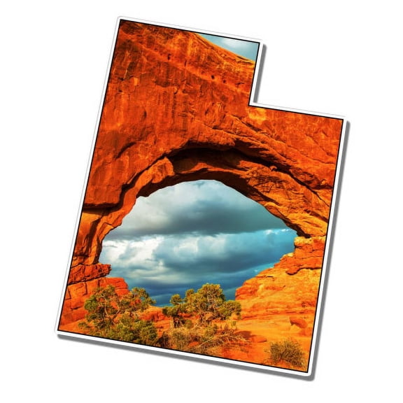 Utah North Window Arch Arches National Park - 3" Vinyl Sticker - For Car Laptop I-Pad Phone Helmet Hard Hat - Waterproof Decal