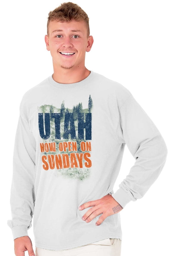 Utah Now Open On Sundays UT State Souvenir Long Sleeve TShirt Men Women Brisco Brands