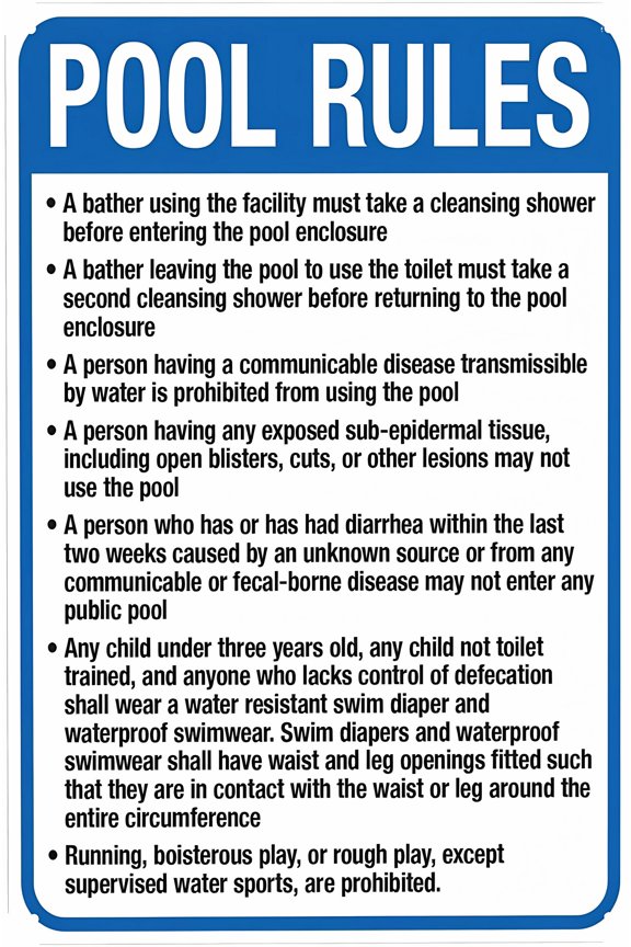 Utah Pool Rules Sign - 8"x12", Complies With State Pool Code, Security Metal Decor for Business, Office, Road, Street, Home, Yard, Garden