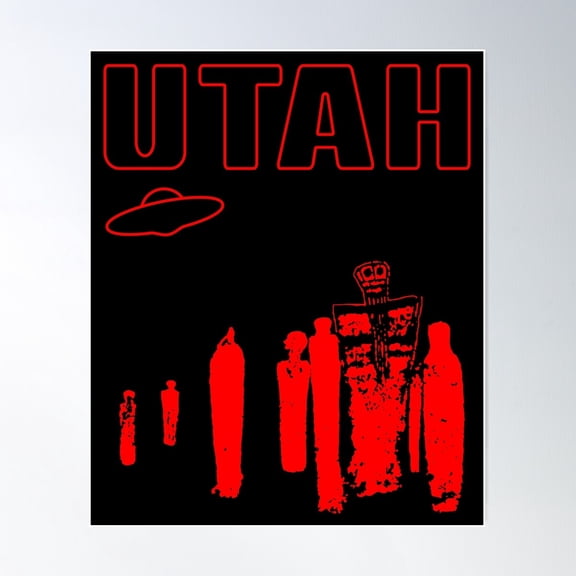 Utah. Red. Poster Wall Art, Modern Wall Decor For Living Room Bedroom, 8x12 UNFRAMED