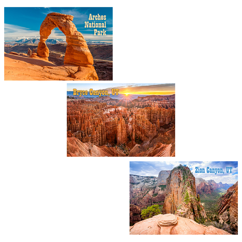 Utah Scenes  - 3 3D Magnet for Refrigerator, Whiteboard, Locker