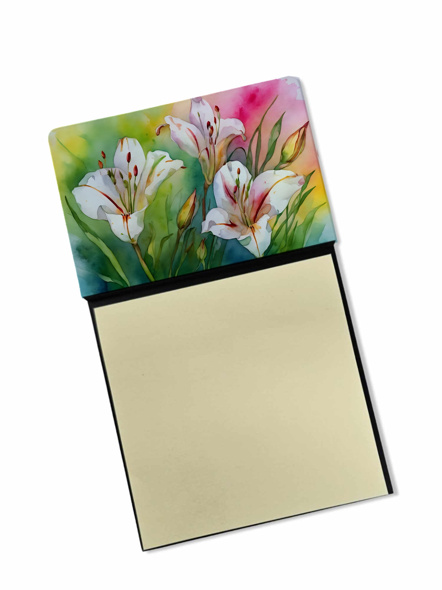 Utah Sego Lilies in Watercolor Sticky Note Holder 3.25 in x 5.25 in