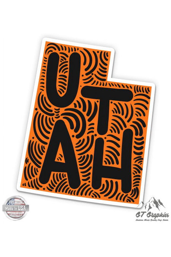 Utah Shape Cute Letters Native Local - 12" Vinyl Sticker Waterproof Decal
